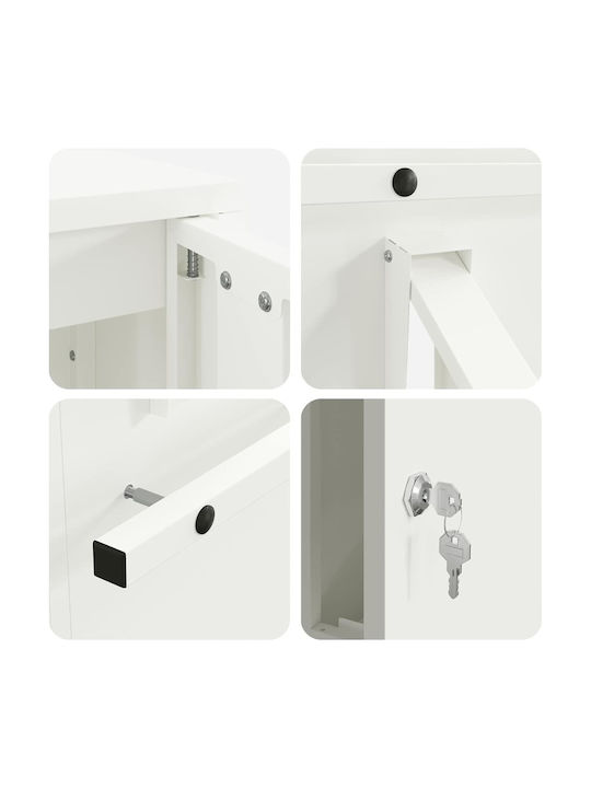 vidaXL Außenbereich Briefkasten Inox in Weiß Farbe 30x23x55cm