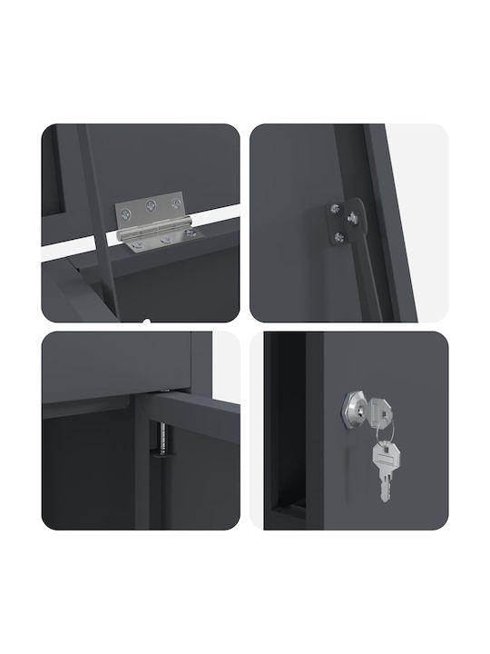 vidaXL Cutie Poștală Pentru Exterior Din Inox Gri 44.5x29x110.5cm