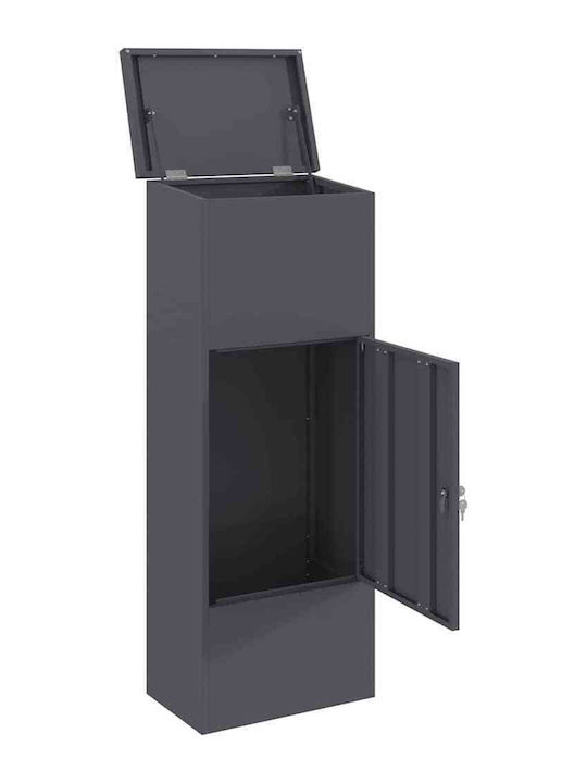 vidaXL Cutie Poștală Pentru Exterior Din Inox Gri 44.5x29x110.5cm