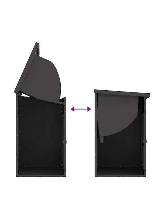 vidaXL Cutie Poștală Pentru Exterior Din Inox Culoare Neagră 44x35x59cm