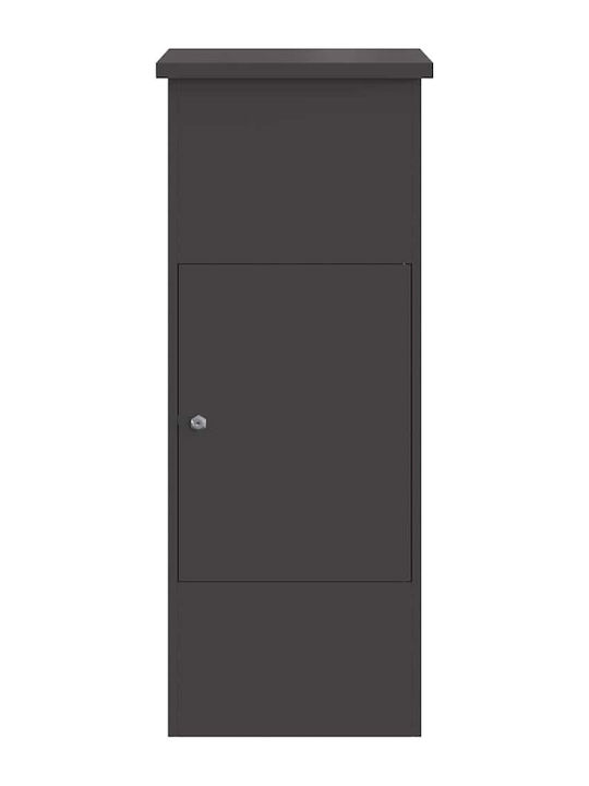 vidaXL Briefkasten Für Draußen Inox In Schwarz 44.5x29x110.5cm