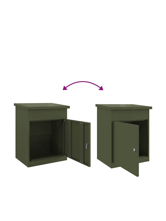 vidaXL Outdoor Mailbox Inox in Green Colour 44x35x59cm
