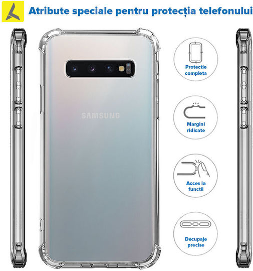 Samsung S10 Stoßfeste Handyhülle Transparentes Silikon Antivibrations-Ecken Kunststoff Rückseite Ishield Klare