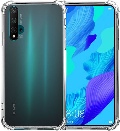 Huawei Nova 5T Schutzhülle Transparentes Silikon Stoßfest Ecken Kunststoff Rückseite Ishield Klar