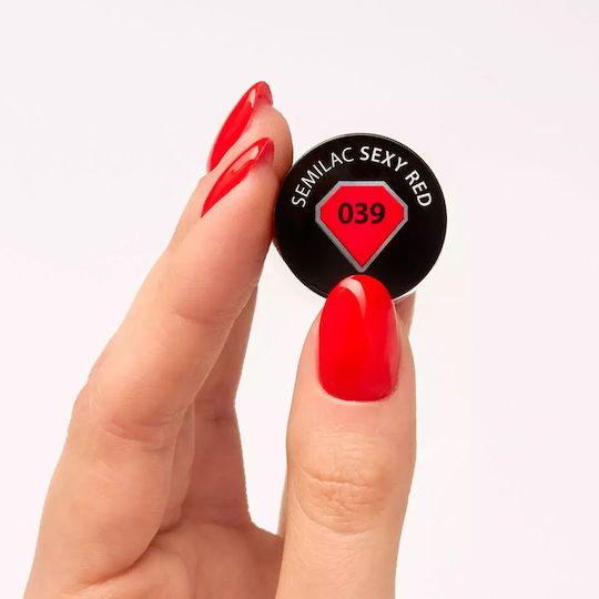 Semilac Classic Ημιμόνιμο Βερνίκι Νυχιών Sexy Red 039 7ml