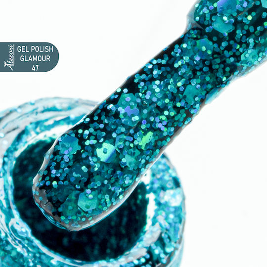 Alezori Glitter Halb-permanenter Nagellack 599 mit Glitter 15ml 1Stück