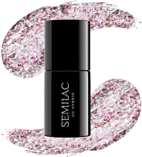 Semilac Semipermanent Lac de Unghii 293 Rose Gold Shimmer cu Glitter 7ml 1buc
