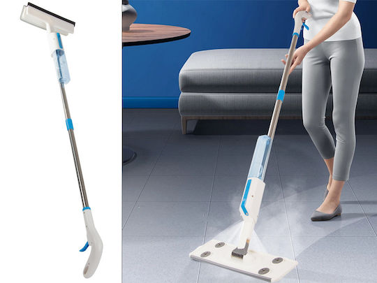 Spray Mop 2 in 1 – Floors Windows 3 Microfiber Cloths Window Cleaning Accessory 124cm White 10p