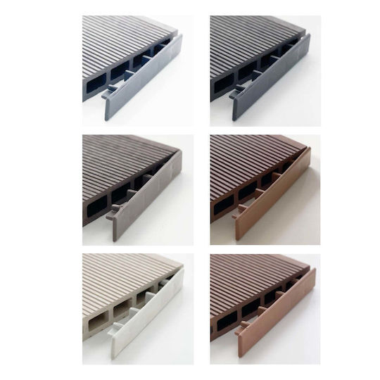 Showood WPC Cap for Garden Flooring Light Grey 15x2.5cm