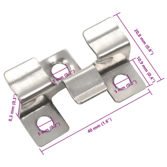 vidaXL Steel Joint Clip for Garden Flooring with Bolts 3x3cm 100pcs