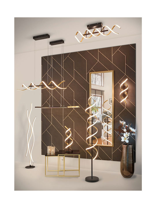 Trio Lighting Blaze Ρυθμιζόμενο Κρεμαστό Φωτιστικό Μαύρο LED Ράγα 107x15x150εκ.