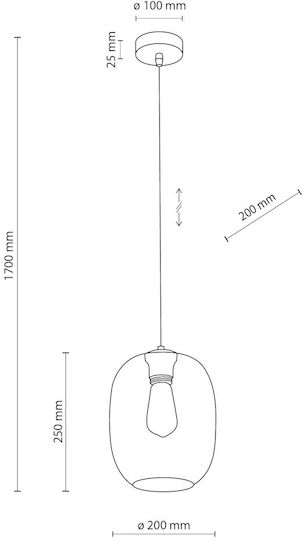 TK Lighting Κρεμαστό Φωτιστικό Μαύρο με Ντουί E27