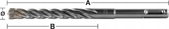 Milwaukee Set 7 Burghie cu Diamant cu Patru Tăișuri Carbură cu Tija SDS Plus pentru Materiale de construcție
