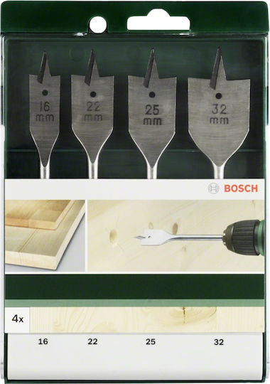 Bosch Set of 4 Feather Drills for Wood