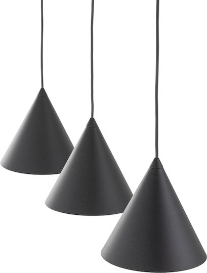 TK Lighting Κρεμαστό Φωτιστικό Μαύρο Ράγα 75εκ.