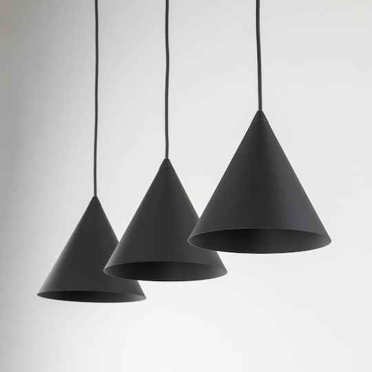 TK Lighting Κρεμαστό Φωτιστικό Μαύρο Ράγα 75εκ.