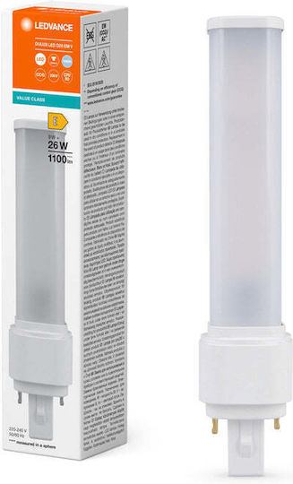 Ledvance LED Bulb 9W for Socket G24d-3 and Shape PL Natural White 1100lm