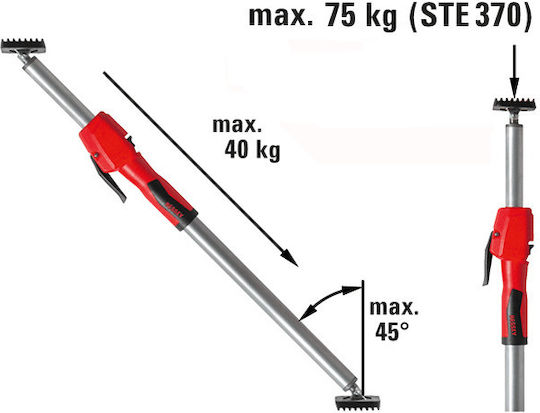 Bessey STE370 Hand Tool Telescopic Drywall Support Pole With Plastic Handle