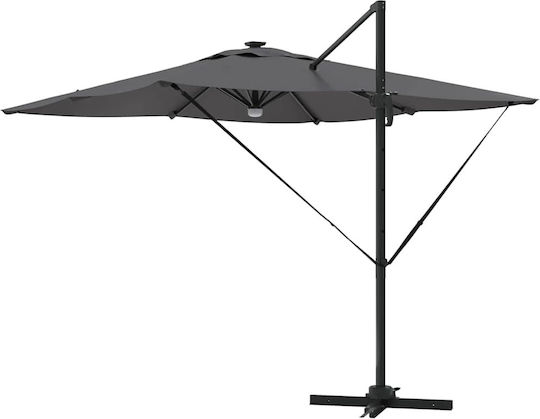 Umbrelă Suspendată Din Aluminiu Gri 6x6xÎnălțime2.7m