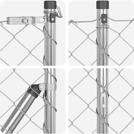 vidaXL Wire Fencing Galvanized Set Gray 1x10m