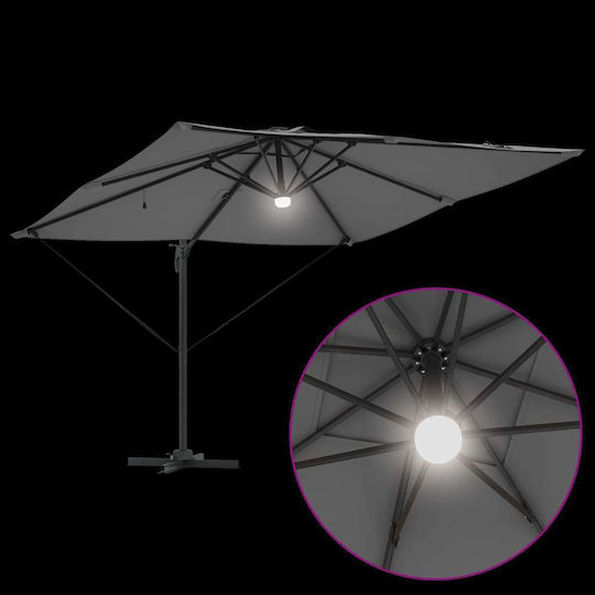 Umbrelă Suspendată Din Aluminiu Gri 6x6xÎnălțime2.7m
