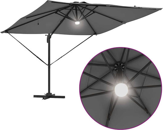 Umbrelă Suspendată Din Aluminiu Gri 6x6xÎnălțime2.7m