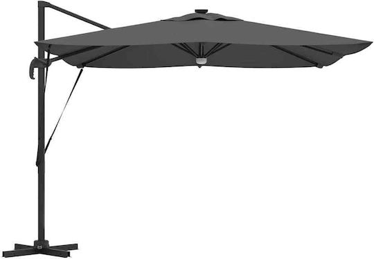 Umbrelă Suspendată Din Aluminiu Gri 6x6xÎnălțime2.7m