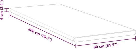 vidaXL Mattress Topper Single Polyester 80x200x6cm