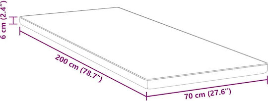 vidaXL Matratzenauflage Einzel Memory-Schaum 70x200x6 cm