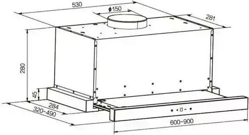 Singer TELESCOPIC 601A Плъзгащ се аспиратор 60см Черен