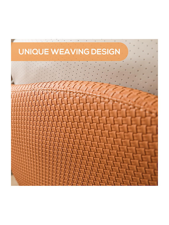 Armchair Swivel from Leatherette Orange 77x36.5x65.5cm