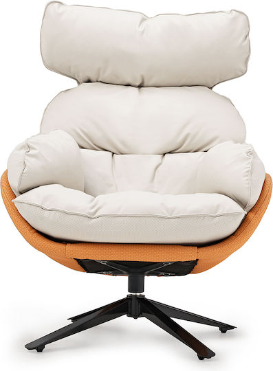 Rotativ din Piele Ecologică Portocalie 77x36.5x65.5cm
