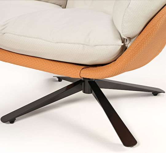 Rotativ din Piele Ecologică Portocalie 77x36.5x65.5cm