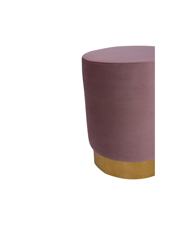 Stool For Living Room Upholstered with Velvet Levy Pink 35x35x43cm