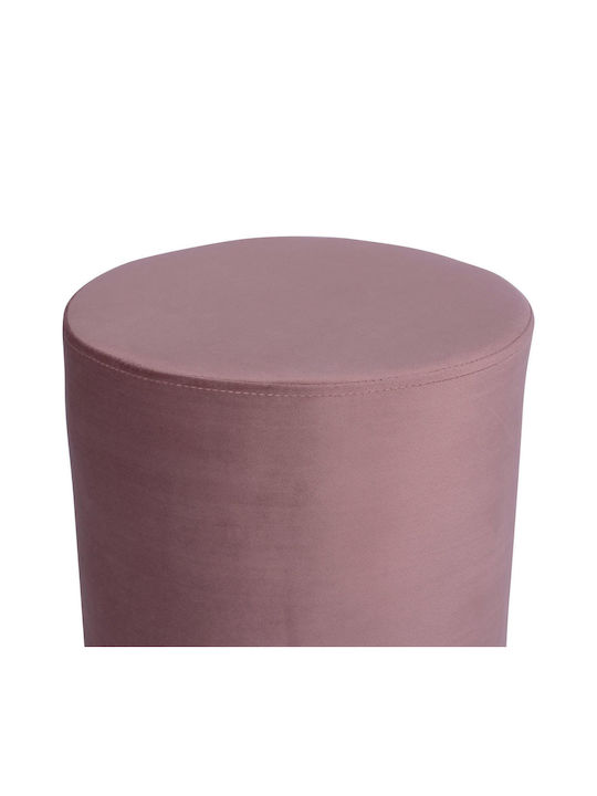 Stool For Living Room Upholstered with Velvet Levy Pink 35x35x43cm