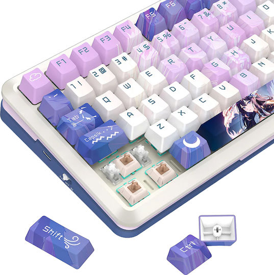 Redragon K708AK-RGB-PRO Ασύρματο Gaming Μηχανικό Πληκτρολόγιο 75% με RGB φωτισμό (Αγγλικό US) Πολύχρωμο