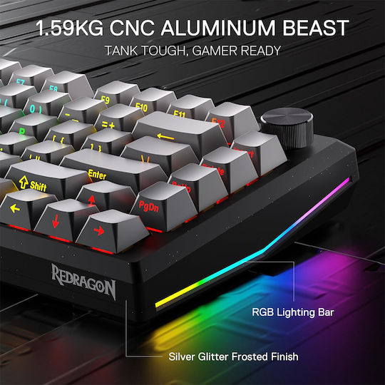 Redragon K687GG-RGB-PRO Wireless Gaming Mechanical Keyboard 65% with Custom Linear switches and RGB lighting (English US)