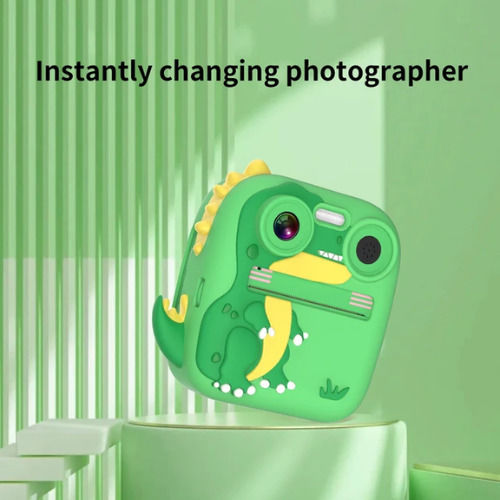 146161 Cameră Foto pentru Copii cu Imprimare Termică Verde cu model de dinozaur Verde