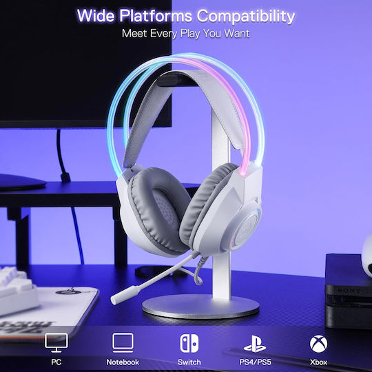 Redragon Scream H231 Over Ear Gaming Headset με σύνδεση 3.5mm Λευκό for PS4 / PS5 / XBOX