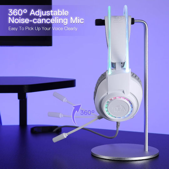 Redragon Scream H231 Over Ear Gaming Headset με σύνδεση 3.5mm Λευκό for PS4 / PS5 / XBOX