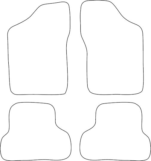 Set Covorașe Din Velur Potrivite Pentru Fiat Cinquecento 1991-1998 Margine Albastră