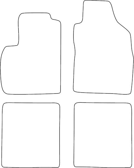 Set Velour Mats Matching Fiat Panda Ii 2003-2012 Blue Edging