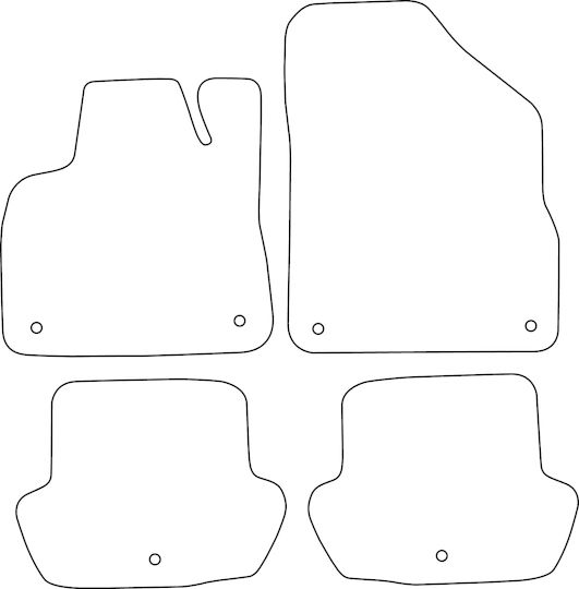 Set Velour Car Mats Fitting Citroen DS5 2011-2015 Red Edging