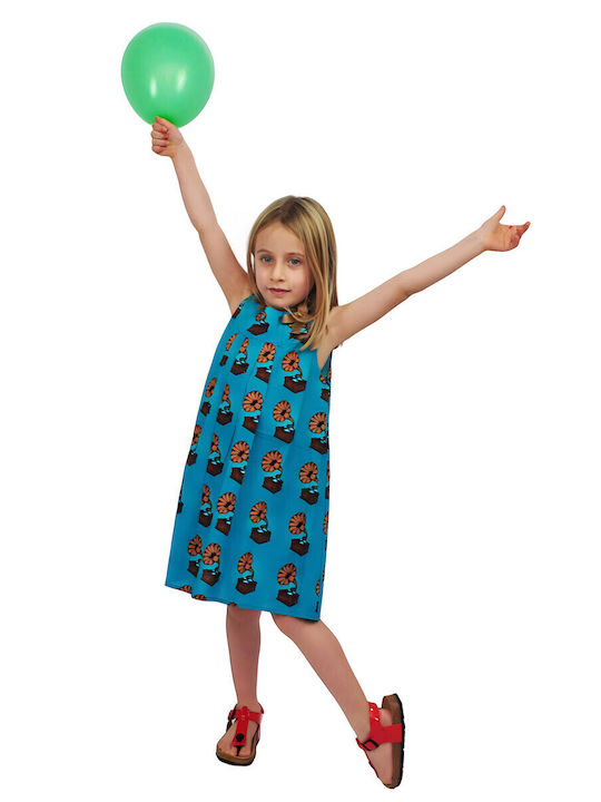 Kinderkleid Ärmellos Turquoise