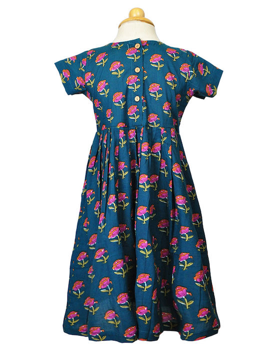 Kinderkleid Kurzärmelig Blumen Green