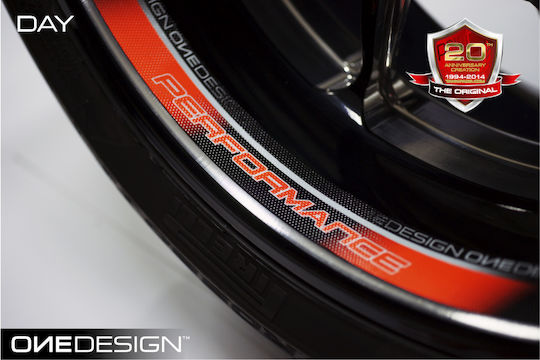Autocolant Roți Wheel Strips Performance Fluo Portocaliu Dcwr4p Print