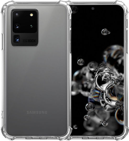 Samsung S20 Ultra Stoßfeste Handyhülle Transparente Silikon Anti-Sturz Ecken Kunststoff Rückseite Ishield Klar