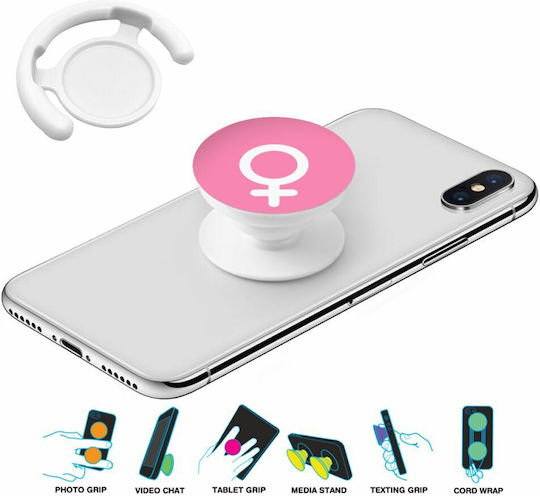 Female Phone Holders Stand White Mobile Support Base on Hand