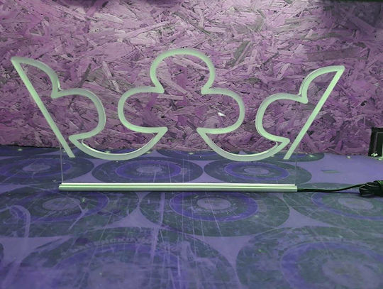 3D Decorative Cabin Sign Red Led 12v24v Scania 500mm 110mm Cable 15m Plug Lighter Socket