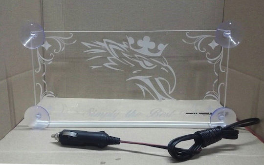 3D Decorative Cabin Sign Red Led 24v Scania 300mm 150mm Cable 15m Plug Lighter Socket Left Side